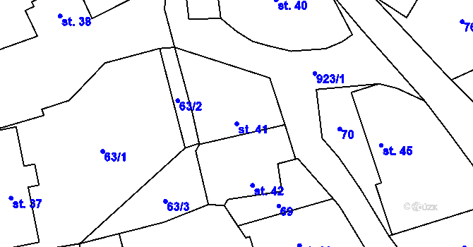 Parcela st. 41 v KÚ Číčov, Katastrální mapa