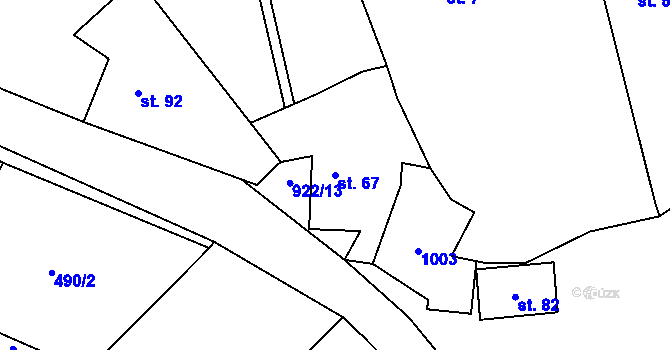 Parcela st. 67 v KÚ Číčov, Katastrální mapa