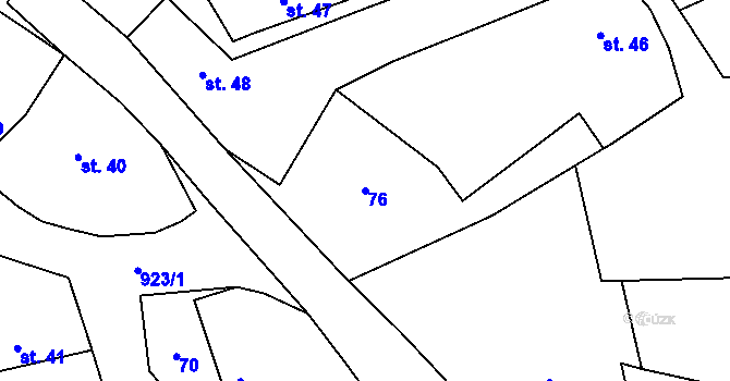 Parcela st. 76 v KÚ Číčov, Katastrální mapa