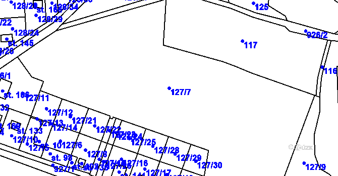 Parcela st. 127/7 v KÚ Číčov, Katastrální mapa