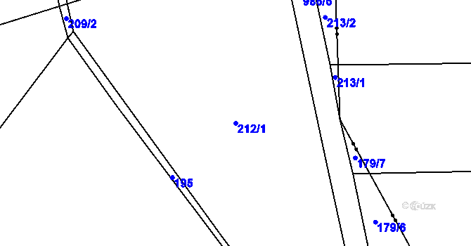 Parcela st. 212/1 v KÚ Číčov, Katastrální mapa