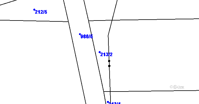 Parcela st. 213/2 v KÚ Číčov, Katastrální mapa