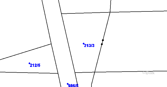 Parcela st. 213/3 v KÚ Číčov, Katastrální mapa