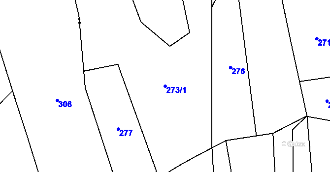 Parcela st. 273/1 v KÚ Číčov, Katastrální mapa