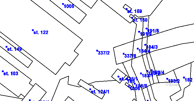 Parcela st. 337/2 v KÚ Číčov, Katastrální mapa