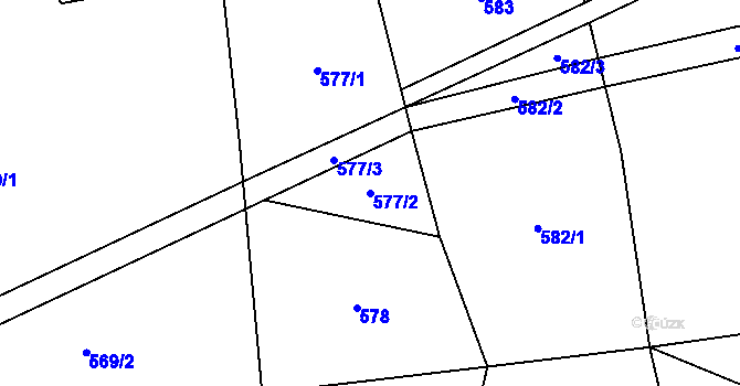 Parcela st. 577/2 v KÚ Číčov, Katastrální mapa