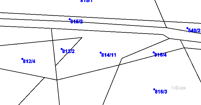 Parcela st. 814/11 v KÚ Číčov, Katastrální mapa