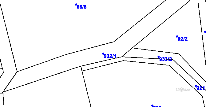 Parcela st. 932/1 v KÚ Číčov, Katastrální mapa