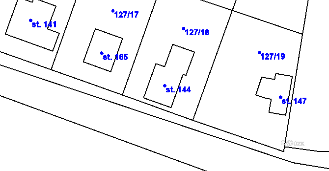 Parcela st. 144 v KÚ Číčov, Katastrální mapa