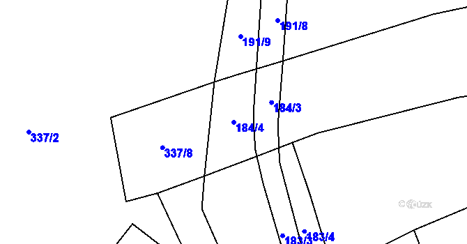 Parcela st. 184/4 v KÚ Číčov, Katastrální mapa
