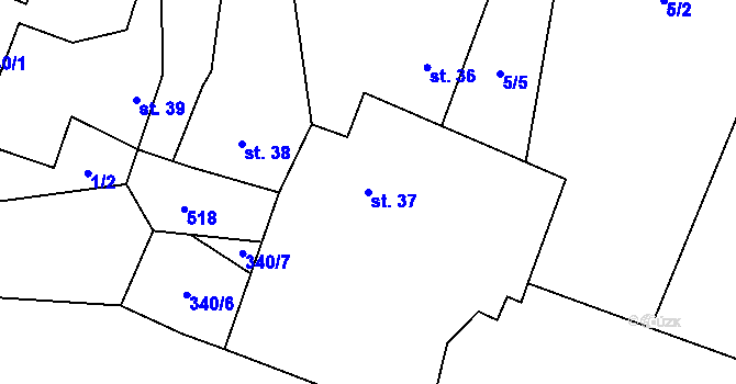 Parcela st. 37 v KÚ Malé Číčovice, Katastrální mapa