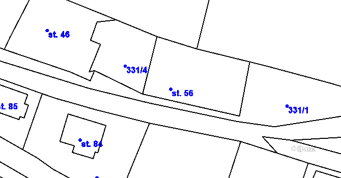 Parcela st. 56 v KÚ Malé Číčovice, Katastrální mapa