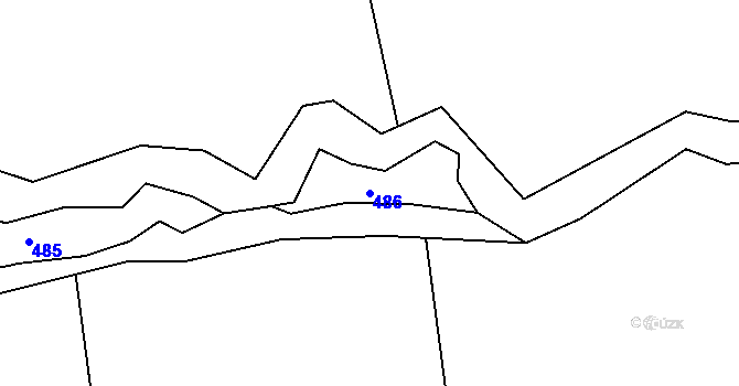 Parcela st. 486 v KÚ Malé Číčovice, Katastrální mapa