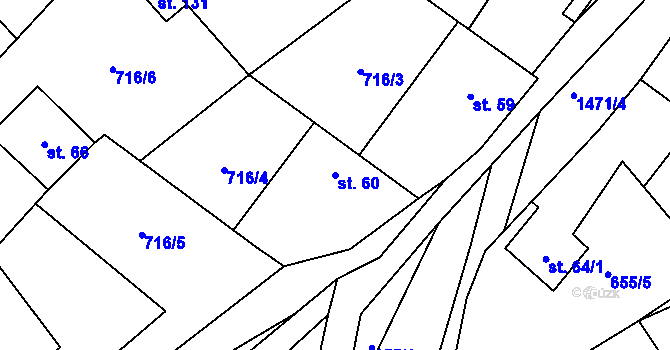 Parcela st. 60 v KÚ Číhalín, Katastrální mapa