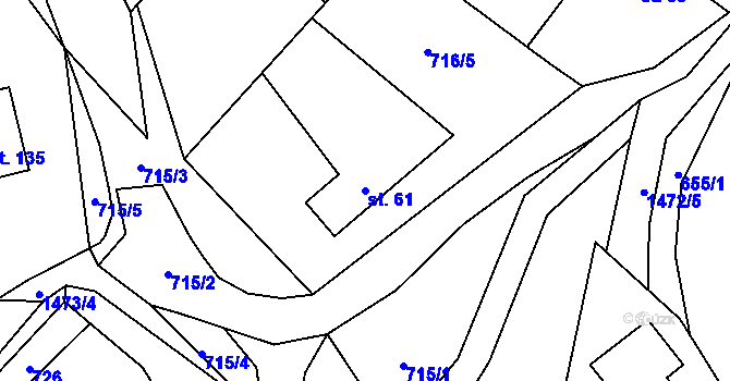 Parcela st. 61 v KÚ Číhalín, Katastrální mapa