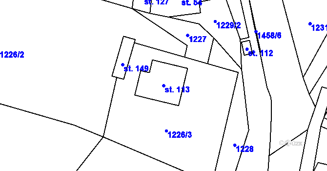 Parcela st. 113 v KÚ Číhalín, Katastrální mapa