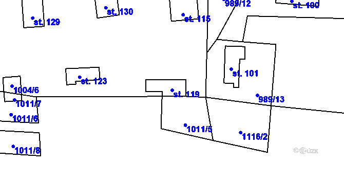Parcela st. 119 v KÚ Číhalín, Katastrální mapa