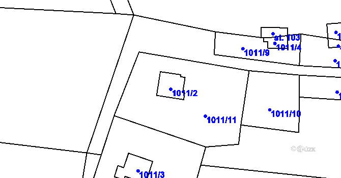 Parcela st. 1011/2 v KÚ Číhalín, Katastrální mapa