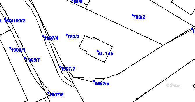 Parcela st. 145 v KÚ Číhalín, Katastrální mapa