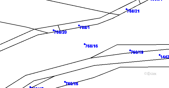 Parcela st. 768/16 v KÚ Číhalín, Katastrální mapa