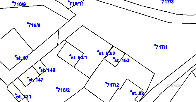 Parcela st. 63/2 v KÚ Číhalín, Katastrální mapa
