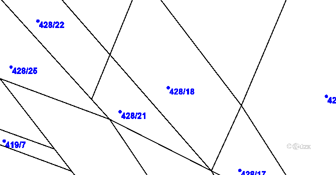Parcela st. 428/18 v KÚ Číhaň, Katastrální mapa