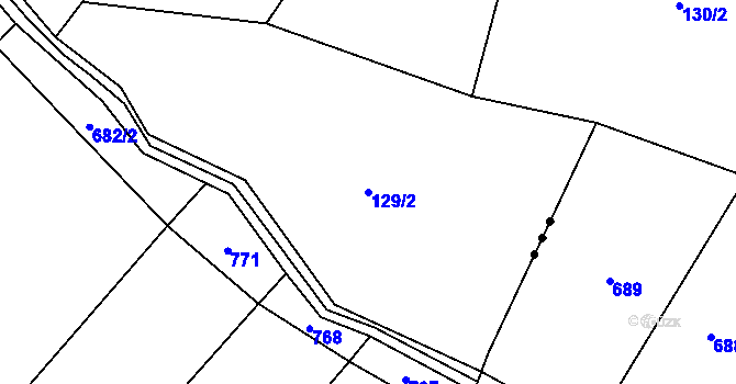 Parcela st. 129/2 v KÚ Plánička, Katastrální mapa