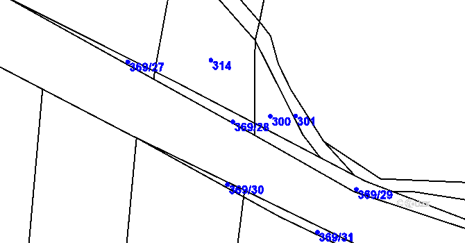 Parcela st. 369/28 v KÚ Plánička, Katastrální mapa