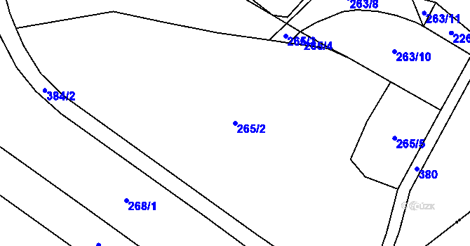 Parcela st. 265/2 v KÚ Budeč u Číhané, Katastrální mapa