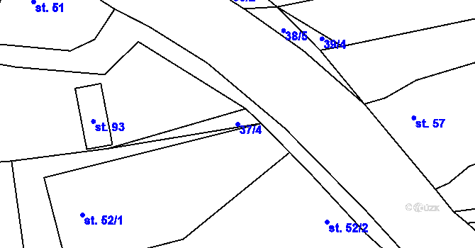 Parcela st. 37/4 v KÚ Číhaná, Katastrální mapa