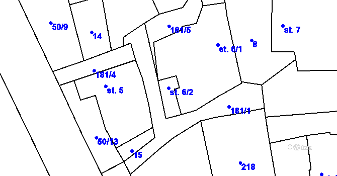 Parcela st. 6/2 v KÚ Štipoklasy u Číhané, Katastrální mapa