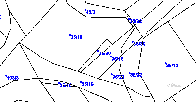 Parcela st. 35/20 v KÚ Štipoklasy u Číhané, Katastrální mapa