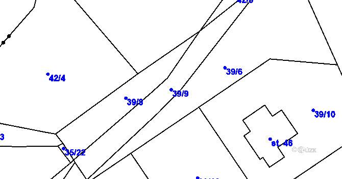 Parcela st. 39/9 v KÚ Štipoklasy u Číhané, Katastrální mapa