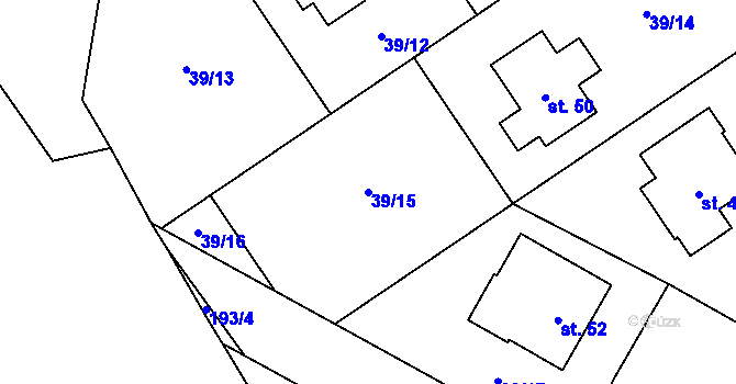 Parcela st. 39/15 v KÚ Štipoklasy u Číhané, Katastrální mapa