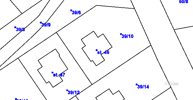Parcela st. 46 v KÚ Štipoklasy u Číhané, Katastrální mapa