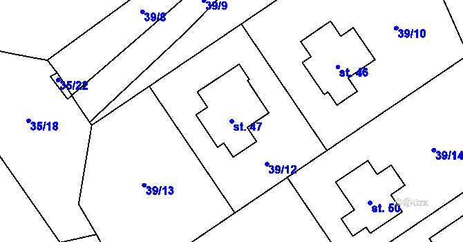 Parcela st. 47 v KÚ Štipoklasy u Číhané, Katastrální mapa