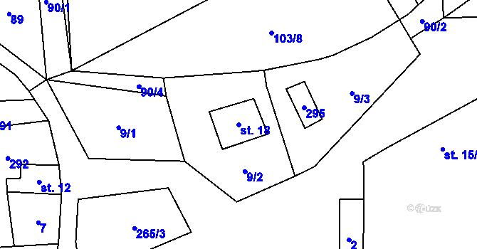 Parcela st. 18 v KÚ Vojtěšín, Katastrální mapa