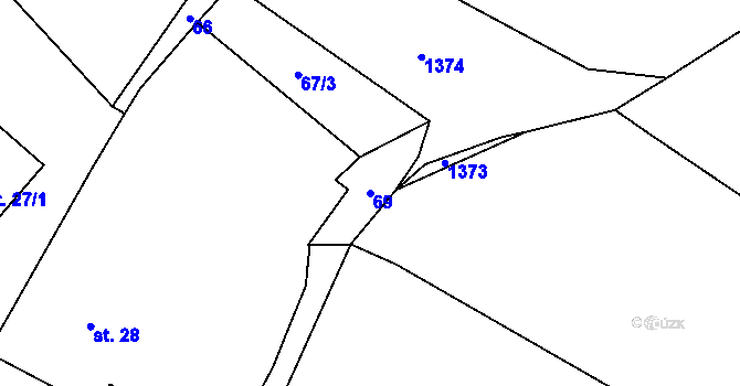 Parcela st. 69 v KÚ Číhošť, Katastrální mapa
