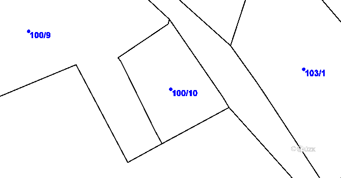 Parcela st. 100/10 v KÚ Číhošť, Katastrální mapa