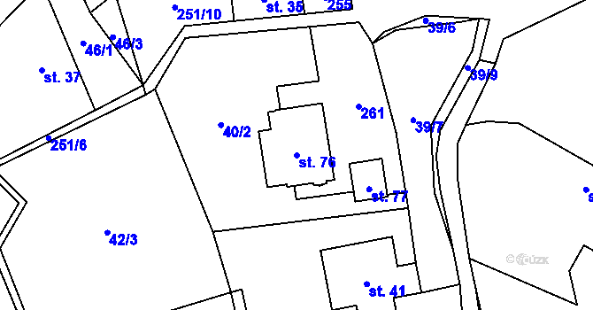 Parcela st. 76 v KÚ Hlohov, Katastrální mapa