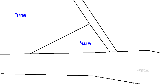 Parcela st. 141/9 v KÚ Hlohov, Katastrální mapa