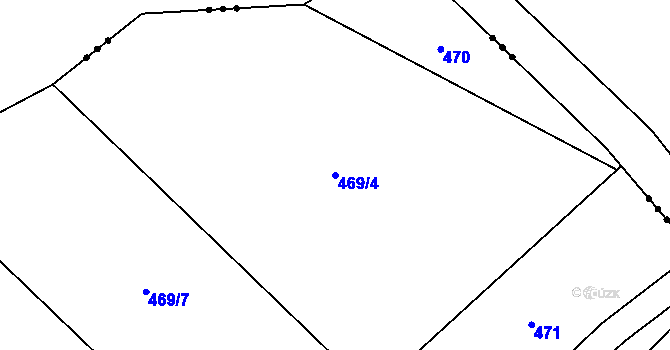 Parcela st. 469/4 v KÚ Hroznětín u Číhoště, Katastrální mapa