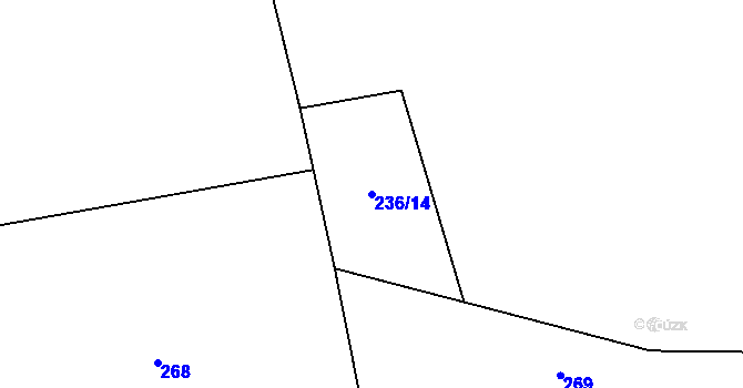 Parcela st. 236/14 v KÚ Hroznětín u Číhoště, Katastrální mapa