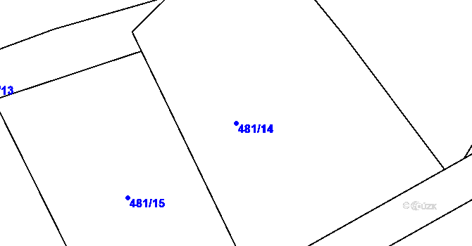 Parcela st. 481/14 v KÚ Hroznětín u Číhoště, Katastrální mapa
