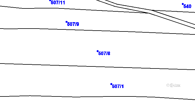 Parcela st. 507/8 v KÚ Tunochody, Katastrální mapa