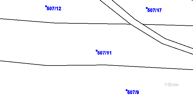 Parcela st. 507/11 v KÚ Tunochody, Katastrální mapa