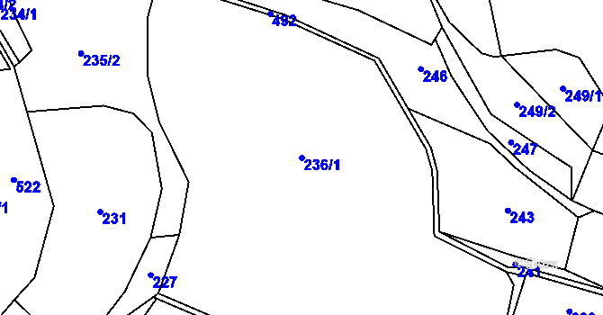 Parcela st. 236/1 v KÚ Zdeslavice, Katastrální mapa