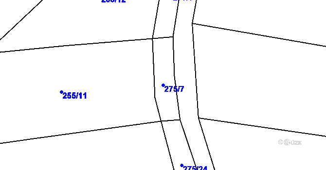 Parcela st. 275/7 v KÚ Číhovice, Katastrální mapa