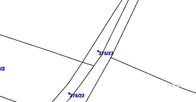 Parcela st. 275/23 v KÚ Číhovice, Katastrální mapa