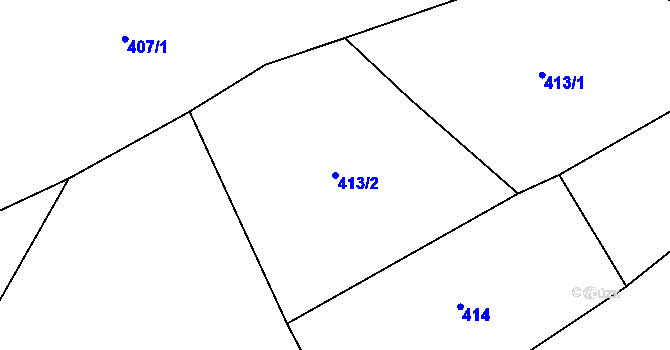 Parcela st. 413/2 v KÚ Číhovice, Katastrální mapa